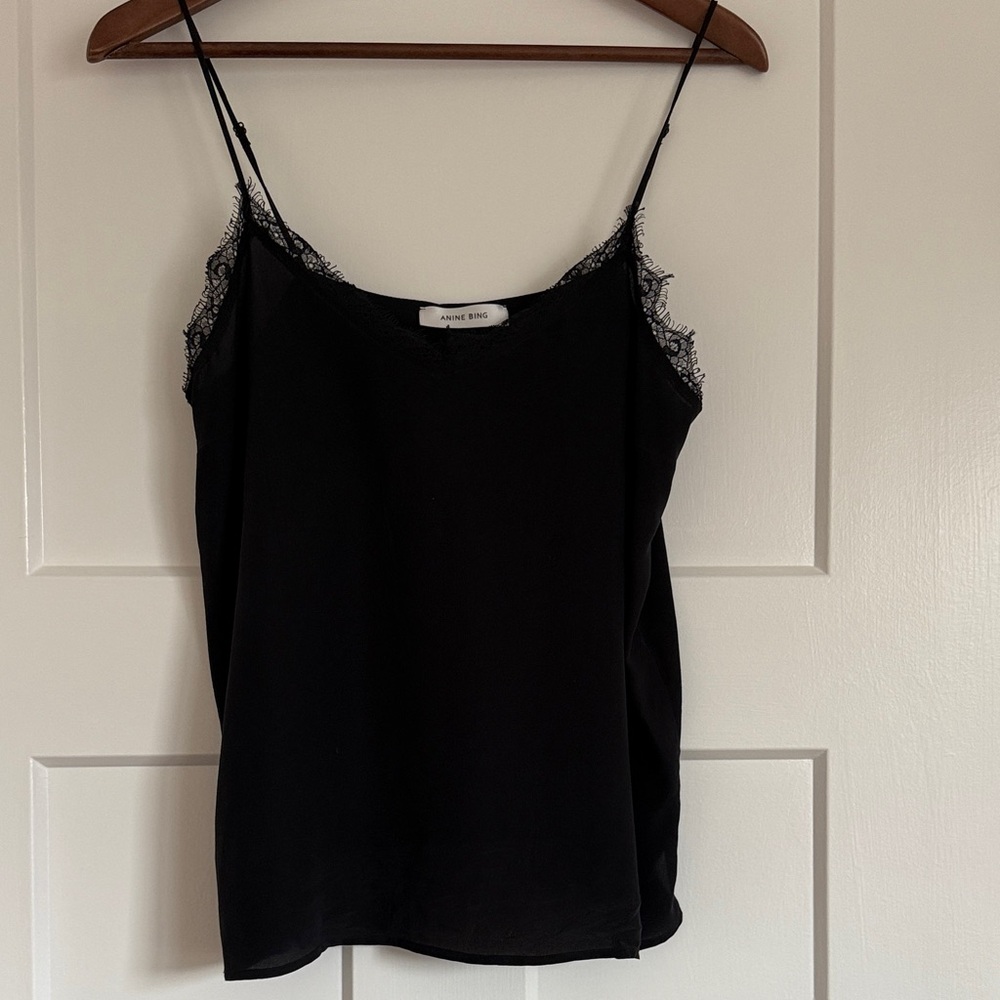 Anine Bing Belle Black Lace Cami Top XS